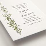 "Gathered" - Letterpress Wedding Invitations in Pistachio | Soft Black by Susan Moyal - Detail