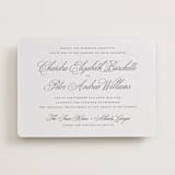 "Calligraphie" - Letterpress Wedding Invitations in Graphite by Wildfield Paper Co - Front