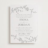 "Jasmine" - Letterpress Wedding Invitations in Ash by Vera Lim - Front