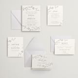 "Jasmine" - Letterpress Wedding Invitations in Ash by Vera Lim - Invitation Suite