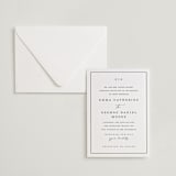 "Heritage" - Letterpress Wedding Invitations in Soft Black by Stacey Meacham - Invitation with Envelope