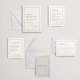 "Asymmetry" - Letterpress Wedding Invitations in Pewter by Nicole Walsh - Invitation Suite