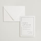 "Asymmetry" - Letterpress Wedding Invitations in Pewter by Nicole Walsh - Invitation with Envelope