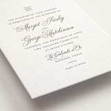 "Lombardy" - Letterpress Wedding Invitations in Burnt Sienna by Megan Davis - Detail