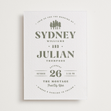 "Sequoia" - Letterpress Wedding Invitations in Moss by Robert and Stella - Front