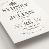 "Sequoia" - Letterpress Wedding Invitations in Moss by Robert and Stella - Detail