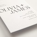 "Bold Names" - Letterpress Wedding Invitations in Soft Black by Vera Lim - Detail