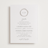 "Wax Seal Monogram" - Letterpress Wedding Invitations in Ash by Carolyn MacLaren - Front