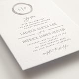"Wax Seal Monogram" - Letterpress Wedding Invitations in Ash by Carolyn MacLaren - Detail