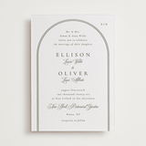 "Classic Arch" - Letterpress Wedding Invitations in Moss by Corinne Malesic - Front