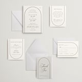 "Classic Arch" - Letterpress Wedding Invitations in Moss by Corinne Malesic - Invitation Suite