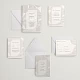 "waves" - Letterpress Wedding Invitations in Dove Grey by Elly - Invitation Suite
