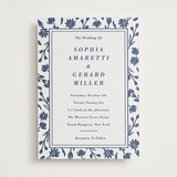 "Pressed Frame" - Letterpress Wedding Invitations in Aegean by Oma N. Ramkhelawan - Front