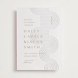 "bonseki" - Letterpress Wedding Invitations in Matte Gold by Alaina Cherup - Front