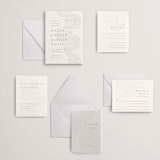 "bonseki" - Letterpress Wedding Invitations in Matte Gold by Alaina Cherup - Invitation Suite