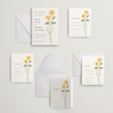 "cottage flowers" - Letterpress Wedding Invitations in Coffee by Jessica Yeo - Invitation Suite