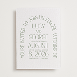 "Romance Arch" - Letterpress Wedding Invitations in Mint by Angela Thompson - Front