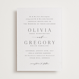 "Classy Type" - Letterpress Wedding Invitations in Soft Black by Hooray Creative - Front