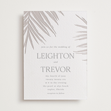 "Gilded Palm" - Letterpress Wedding Invitations in Ash by Melinda Denison - Front