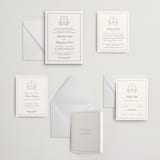 "Chic Monogram" - Letterpress Wedding Invitations in Cement by Mansi Verma - Invitation Suite