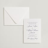 "Empire" - Letterpress Wedding Invitations in Aegean by Jennifer Postorino - Invitation with Envelope