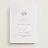 "Simple Seashell" - Letterpress Wedding Invitations in Dove Grey by Hannah Bowman - Front