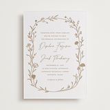 "Mille-feuille" - Letterpress Wedding Invitations in Matte Gold by chocomocacino - Front