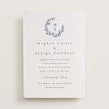 "Wreathed Monogram" - Letterpress Wedding Invitations in Stone by Katherine Moynagh - Front