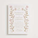 "Mirror Floral" - Letterpress Wedding Invitations in Faux Gold by Everett Paper Goods - Front