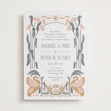 "Nouveau Swans" - Letterpress Wedding Invitations in Nouveau Swans by Olivia Raufman - Front