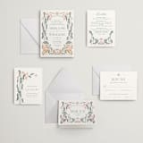 "Nouveau Swans" - Letterpress Wedding Invitations in Nouveau Swans by Olivia Raufman - Invitation Suite