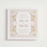 "Ornate Frame" - Letterpress Wedding Invitations in Faux Gold by Mansi Verma - Front