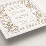 "Ornate Frame" - Letterpress Wedding Invitations in Faux Gold by Mansi Verma - Detail