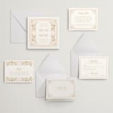 "Ornate Frame" - Letterpress Wedding Invitations in Faux Gold by Mansi Verma - Invitation Suite