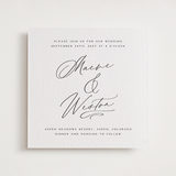 "Noted" - Letterpress Wedding Invitations in Soft Black by Jenna Holcomb - Front