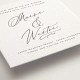 "Noted" - Letterpress Wedding Invitations in Soft Black by Jenna Holcomb - Detail