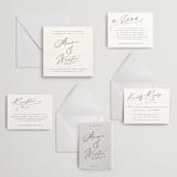 "Noted" - Letterpress Wedding Invitations in Soft Black by Jenna Holcomb - Invitation Suite