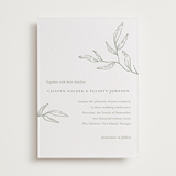"Amidst Nature" - Letterpress Wedding Invitations in Mint by Oscar and Emma - Karly Depew - Front