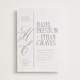 "Sidebar" - Letterpress Wedding Invitations in Ash by Everett Paper Goods - Front