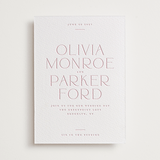 "Monroe" - Letterpress Wedding Invitations in Classic Pink by Kristie Kern - Front