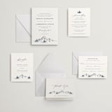 "Arête" - Letterpress Wedding Invitations in Aegean by Olivia Raufman - Invitation Suite