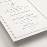 "Monogrammed eternity" - Letterpress Wedding Invitations in Matte Silver by Creo Study - Detail