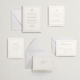 "Monogrammed eternity" - Letterpress Wedding Invitations in Matte Silver by Creo Study - Invitation Suite