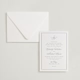"Monogrammed eternity" - Letterpress Wedding Invitations in Matte Silver by Creo Study - Invitation with Envelope