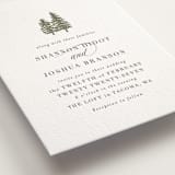 "Evergreens" - Letterpress Wedding Invitations in Olive by Itsy Belle Studio - Detail