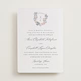 "Flourishing Crest" - Letterpress Wedding Invitations in Stone by Olivia Raufman - Front