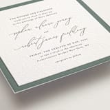 "Fondness" - Letterpress Wedding Invitations in Gravel by Design Lotus - Detail
