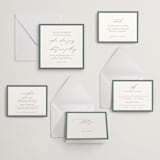"Fondness" - Letterpress Wedding Invitations in Gravel by Design Lotus - Invitation Suite