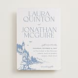 "the cliff" - Letterpress Wedding Invitations in Provincial Blue by Tennie and Co. - Front