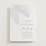 "Palm Arbor" - Letterpress Wedding Invitations in Graphite by Owl and Toad - Front